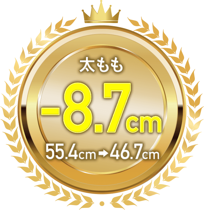 太もも-8.7cm 55.4cm→46.7cm