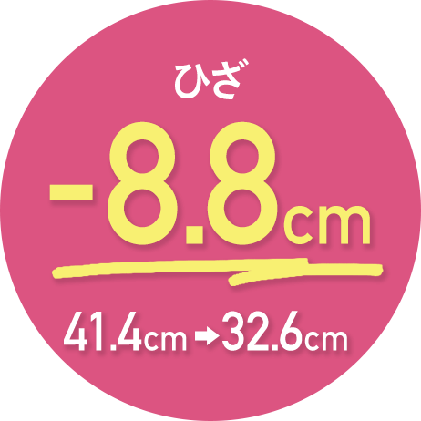 ひざ -8.8cm 41.4cm→32.6cm