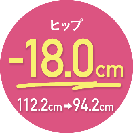 ヒップ -18.0cm 112.2cm→94.2cm